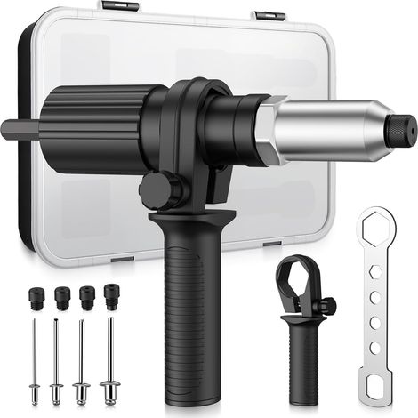 Rivet Gun Adapter Rivet Adapter Riveter Adapter Kit 4 Sizes 0.1/0.1/0.2/0.5cm With Handle
