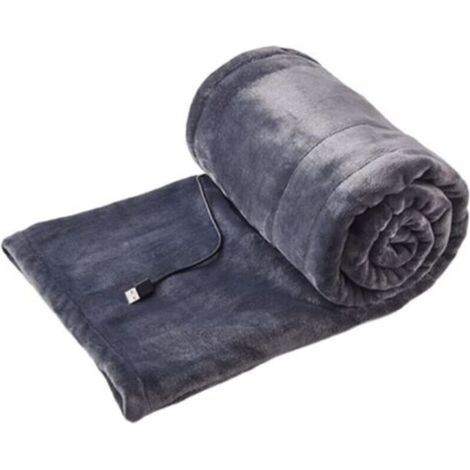 Couverture chauffante sans fil USB, 3 niveaux de chaleur, lavable en machine – Gris, 150 x 100 cm (1/4)