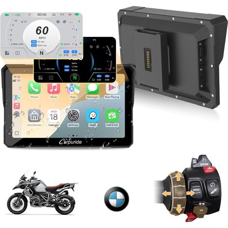 Écran avec Tactile Écran, Sans Fil 7 Pouces Étanche Double Bluetooth, Interphone Fonction, Données Lecture. (1/5)