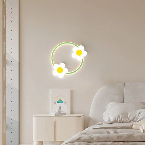 Applique murale créative tournesol, applique murale d'éclairage décoratif pour chambre d'enfant（3000K Blanc Chaud）