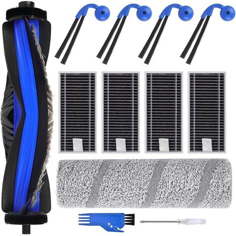 Accessoires pour ECOVACS X11 OMNICYCLONE / X11 PRO Omni Aspirateur, 1 Brosse Principale, 1 Rouleau de FOREHILL, 4 Brosses Latérales, 4 Filtres HEPA, 1 Outil de Nettoyage (1/5)