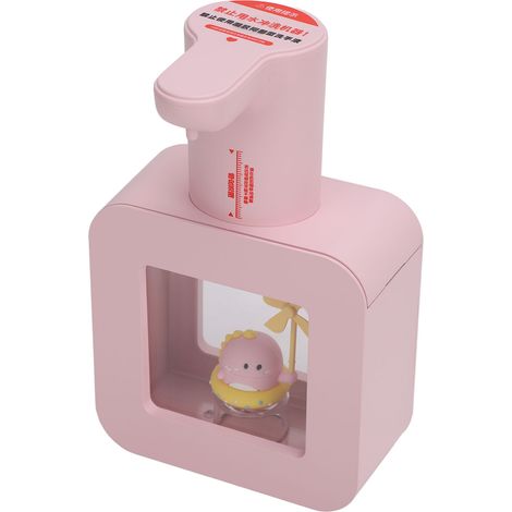 Distributeur de savon moussant automatique à 3 niveaux réglables, à poser sur un comptoir ou à fixer au mur, sans contact, batterie rechargeable 1200 mAh, rose. Idéal pour la cuisine, la salle de bain (1/5)