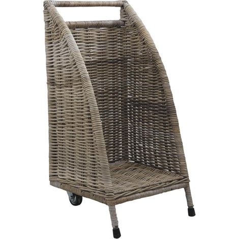 Chariot à bûches en poelet gris
