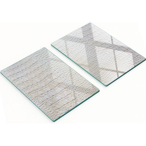 Küchenschneidebretter aus Glas mit Krokodilhaut-Motiv, 2 x 40 x 52 cm (1/5)