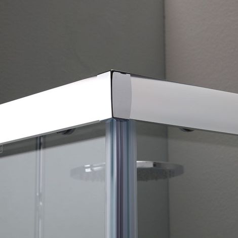 Kiamami Valentina – Porte de douche carrée 80x80 cm – Verre trempé 6 mm – Aluminium chromé – Ouverture coulissante – Nettoyage facile