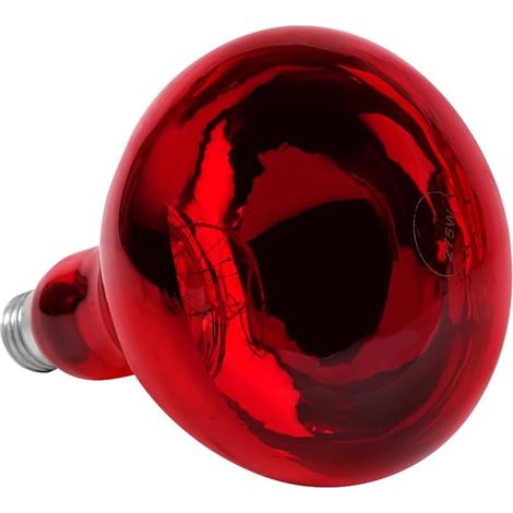 Ampoule infrarouge E26 E27 - 275 W - 230 V - Lumière rouge chaude - Pour la maison, les animaux, les chats, les poules, les lapins - Durable - 10 000 heures - 1 pièce (ampoule rouge) (1/5)