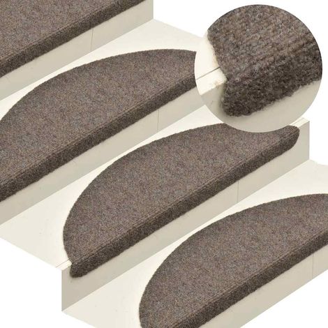 vidaXL Tapis d'escalier auto-adhésifs 10 pièces 65 x 21 x 4 cm Beige Demi-rond Grand