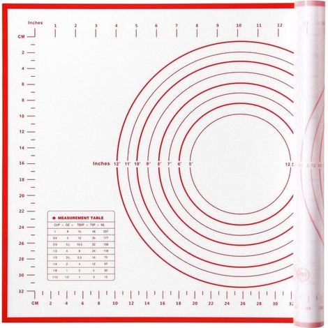 Tappetino da forno in silicone, tappetino da forno in silicone con rivestimento antiaderente, tappetino per fondente, tappetino per stendere la pasta, porta utensili da forno in silicone (1/5)
