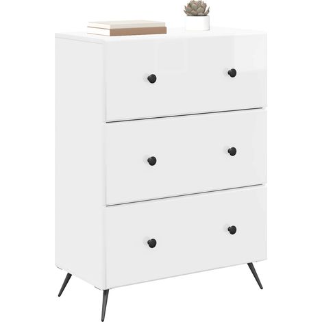 Maison Exclusive - Mobile con Cassetti Bianco Lucido 66 x 34,5 x 90 cm (1/5)