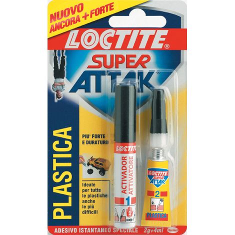 Super Attak Glue adhA sif liquide instantanA pour plastique 2 gr + 4 ml