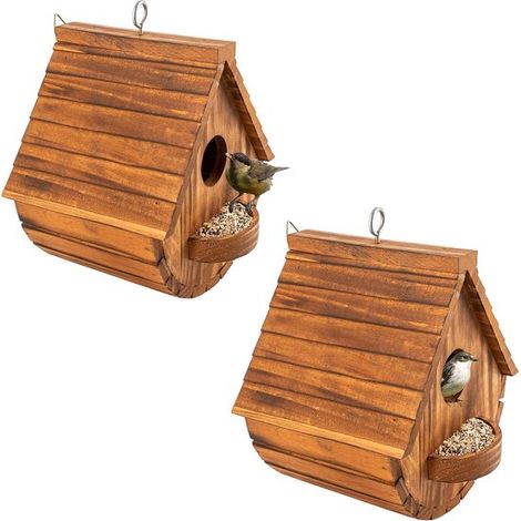 Juego de 2 casitas para pájaros de exterior - Casitas colgantes para pájaros de jardín (1/5)