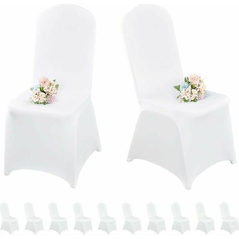 4 Packs Housses de Chaise Blanches Housses de Chaise de Salle à Manger Housses de Chaise en Spandex pour Salon-Housses de Chaise de Salle à Manger Universelles Protecteur pour Mariage Ephé (1/5)