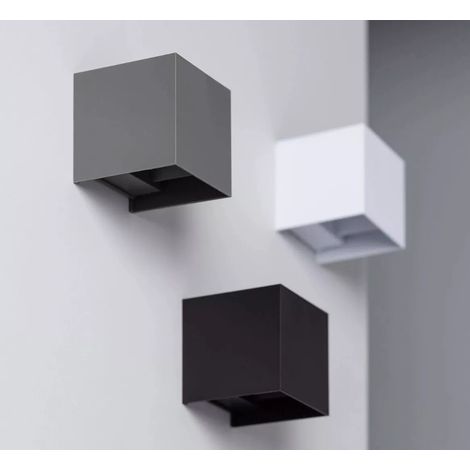 Applique Cubo LED 12W Luce CCT 3000k 4000k 6000k Fascio Regolabile 960Lm IP65 Nero