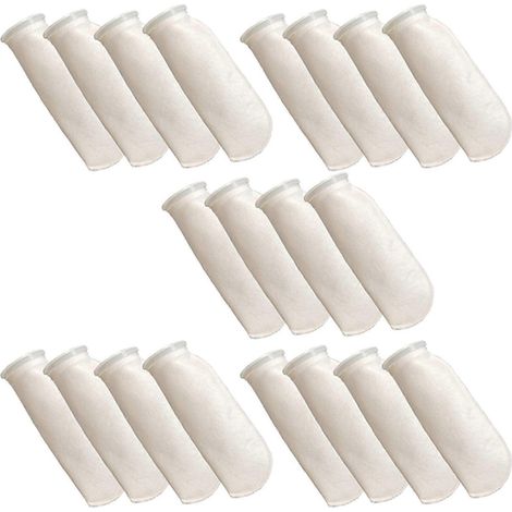 Lot de 20 chaussettes filtrantes de 200 micromètres pour aquarium (eau de mer ou bassin), bassin de décantation ou trop-plein. (1/5)