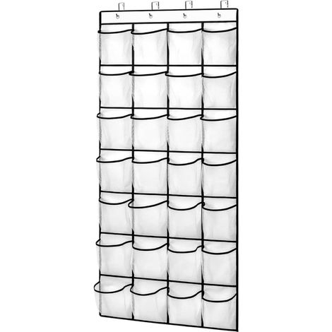 Organisateur à Suspendre la Porte en Tissu Non Tissé et Maille Blanc 28 Compartiments Grand Rangement Suspendu Pratique pour Maison et Divers Espaces (1/5)