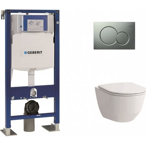 Pack WC Geberit UP320 + cuvette sans bride Rimless + plaque Sigma CHR mate (1/5)