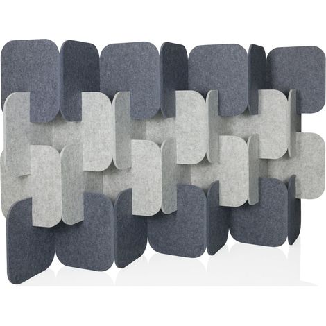 Cloison acoustique FLEXMIUT PLUG PET lot de 4 109 × 170 × 25 cm gris/gris clair hjh OFFICE