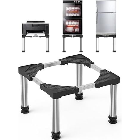 Mini Base de Réfrigérateur Support Électroménager Réglable Hauteur 33-36 cm, Base de Lave-vaisselle 45-67 cm avec 4 Pieds Robustes, Charge 200 kg pour Sécheuse armoire de Réfrigérateur Noir (1/5)