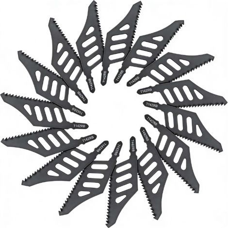 15 lames de scie sauteuse de 111,5 mm, accessoires pour scie sauteuse, lames de scie sauteuse pour bois,sauteuse professionnelles à emmanchement en T, pour bois, liège,contreplaqué, panneaux de fibres (1/5)