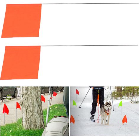 Lot de 100 drapeaux de signalisation, petits drapeaux de 10 x 12,5 cm, mât de 38 cm. (1/5)