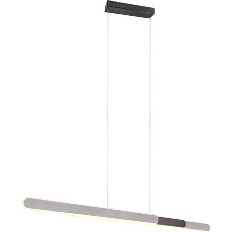 Lampada a sospensione LED, metallo, alluminio spazzolato, L130 cm, Helios (1/4)