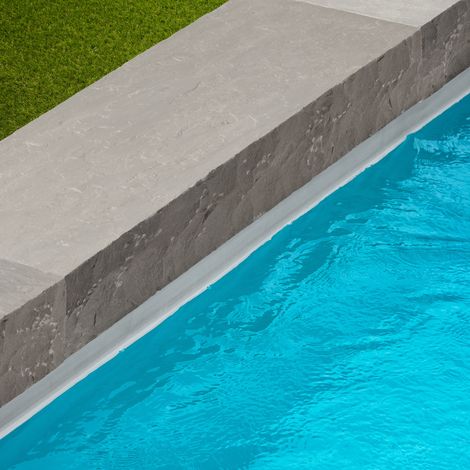 Margelle de piscine Grès Kandla Gris 100x35x15 cm Bord Droit (à l'unité) - RO'MA NATURE