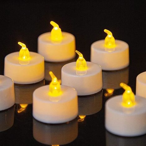 24 Mini bougies LED sans flamme vacillantes pour mariage, Noël, Pâques, fête (1/4)