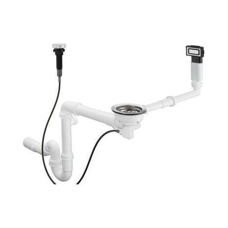 Hansgrohe - Sistema di scarico e troppopieno automatico per lavelli, acciaio inox 43931800