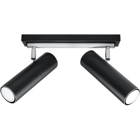 Regleta Zani negro, 2 luces (1/5)