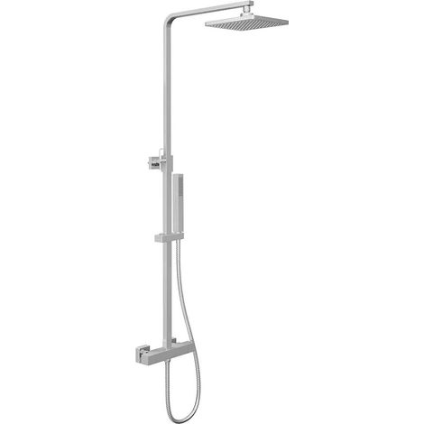 Colonne de douche thermostatique avec pomme de douche slim 20x20 cm finition chromée Serio (1/4)