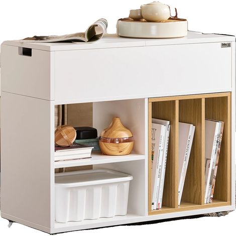 Archivador, estante extraíble, diseño móvil, BLANCO (1/2)