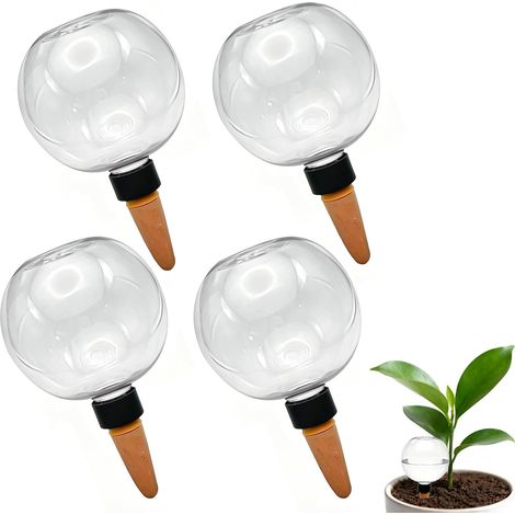 Lot de 4 Boules d Arrosage Automatique pour Plantes 500 ml Distributeur d Eau Plante Auto Arrosant pour Pot Balcon Transparent (1/5)