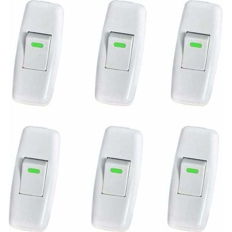 Lampenschalter, Torpedoschalter, Zwischenschalter, Nachttischlampenschalter, Wippschalter für Nachttischlampen, Ersatz-Ein-/Ausschalter, 6er-Pack