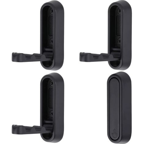 4 Wall Hooks, Folding Wall Hooks, Wall Mounted Headphone Holder, Folding Coat Hooks, Jacket and Towel Hook, Folding Wall Hooks for Headphones (Black)