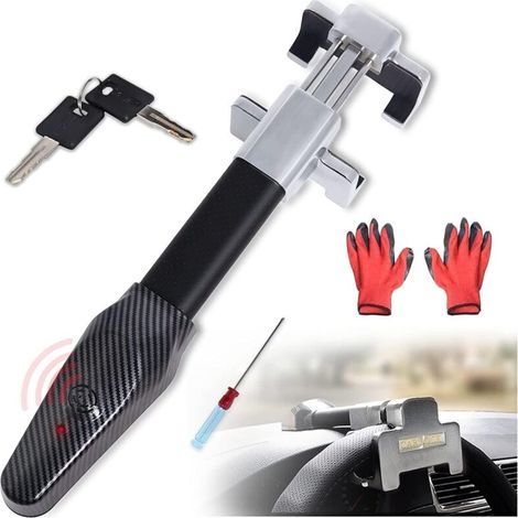 Antivol Voiture avec Alarme, Barre Antivol Voiture Volant 130dB, Bloque Volant Voiture pour Voiture SUV Camping Car avec Tournevis et Gants par (Batteries non Incluses) (1/5)