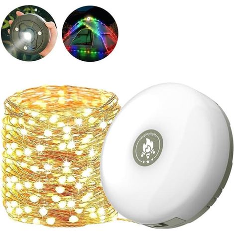 Guirlande lumineuse de camping, guirlande lumineuse d'extérieur 4 en 1 de 9 m avec 8 modes réglables, guirlande lumineuse LED rechargeable (1/5)