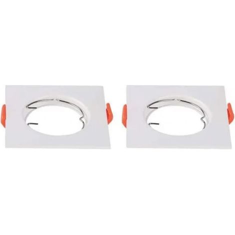 Portalámparas LED empotrable cuadrado V-TAC GU10 color blanco (caja de 2 unidades)