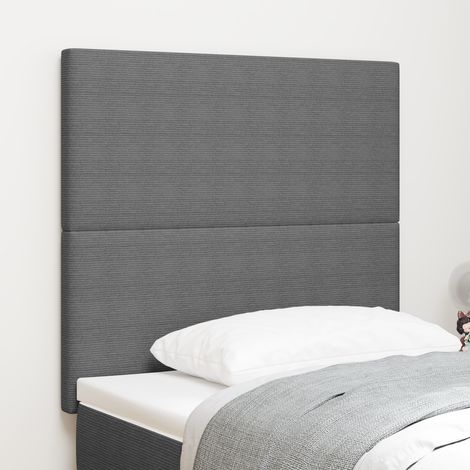 vidaXL Tête de lit Gris clair 90 cm Tissu en velours côtelé