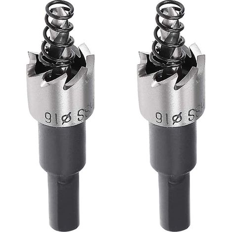 [MAI UTILIZZATO]  2 punte per trapano a tazza HSS da 16 mm, kit per seghe a tazza HSS, set di punte per trapano a tazza - INHHUB