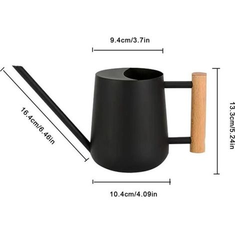 Arrosoir - Acier Inoxydable - 1000 ml - Bec Long - Manche En Bois (1/5)