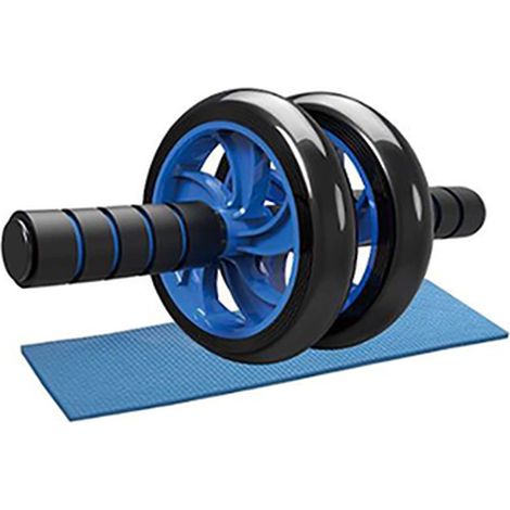 Roue abdominale — Équipement de fitness pour entraînement à domicile, aide aux pompes, sollicite bras/abdominaux/jambes  inclut un tapis de genoux — Renforcement musculaire