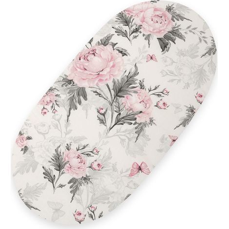 Sábana de algodón para capazo, carrito góndola Boho, 75x35 cm - Peonías románticas (1/2)