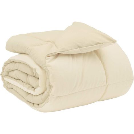 Couette d'hiver matelassée en duvet, beige, 135 x 200 cm, microfibre (1/5)