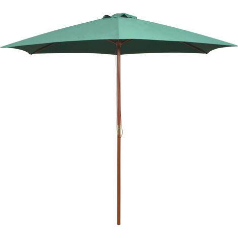 Sombrilla con palo de madera verde 270x270 cm vidaXL (1/2)