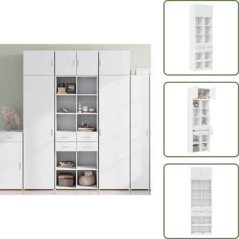 Armoire de rangement blanc 70x42,5x225 cm bois d'ingénierie - Armoire De Rangement - Armoires De Rangement - Armoire De Rangement De Salle De Bain - Armoire De Rangement De Toilettes (1/5)