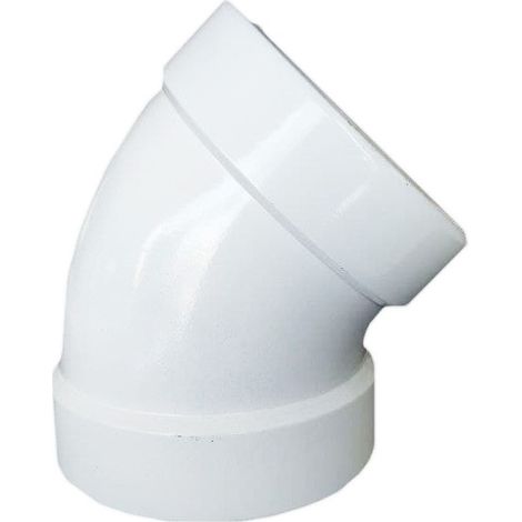 Codo 45º Hembra-Hembra Salida De Humos Aluminio Lacado Blanco - Convesa  Medidas  Accesorios Fontanería: 125mm (1/2)