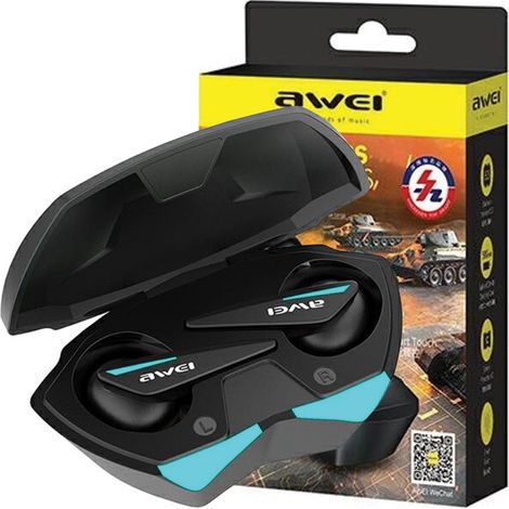 Cuffie Awei Bluetooth 5.0 T23 TWS + docking station gaming nero/nero (1/5)