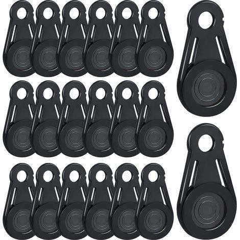 20-pack of waterproof fabric clips, removable waterproof fabric clips, suitable for outdoor camping, tents, awnings, banners, tarpaulins, waterproof sheets and plastic films - Black (1/4)