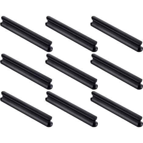 Lot de 9 poignées de porte d'armoire de cuisine de 120 mm de long (trou central de 96 mm), Poignées de tiroir de cuisine, poignées de porte d'armoire, poignées de porte de placard (1/4)
