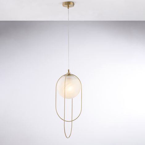 Erik Suspension En Fer Chromé Noir 1 Lumière Avec Sphère Dm.20 156 D.23 Bl277-S1-Brz
